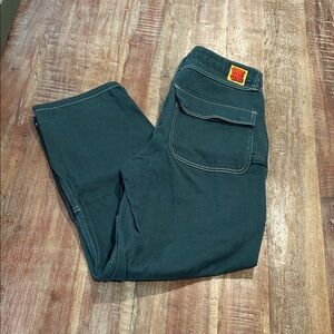 Empyre Loose Fit Denim Carpenter Skate Jeans in Emerald Green